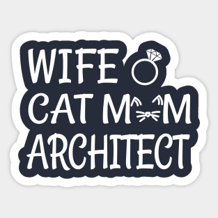 cat mom architect Sticker